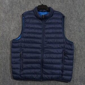 Club Room Performance Vest Mens 2XL Navy Blue Down Packable Water Resistant